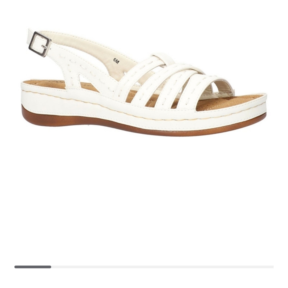 NEW Easy Street Kehlabi White Strappy Sandals Size 8M